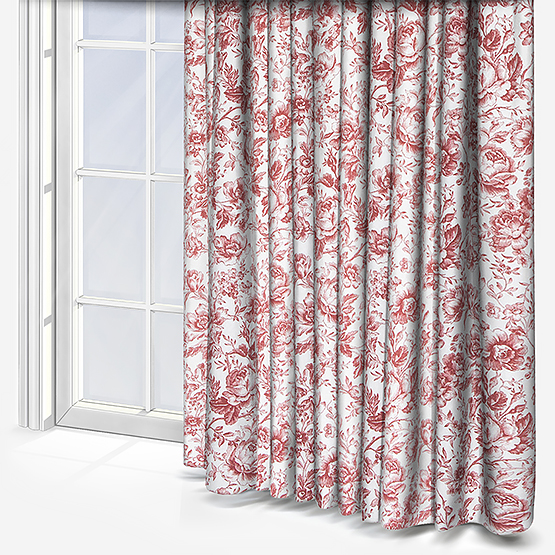 Camengo Celestine Tissu Rouge Grenat Curtain