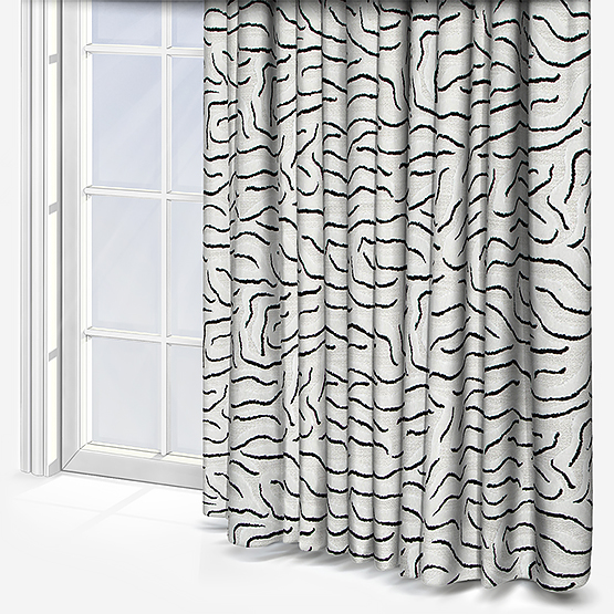 Camengo Ophea Velvet Black and White Curtain