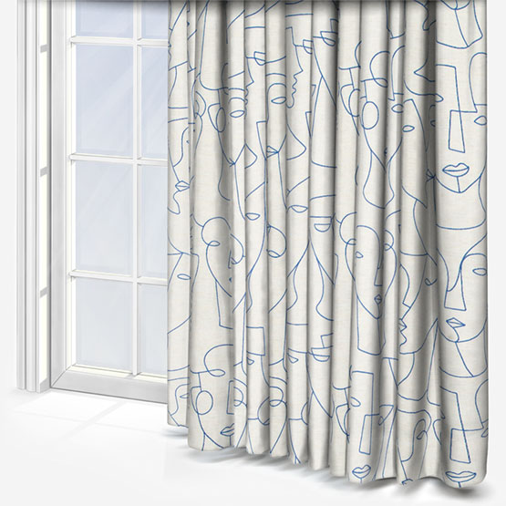 Camengo Visage Linen Indigo Curtain