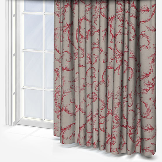 Tissu Arabesque Lin Rouge Curtain