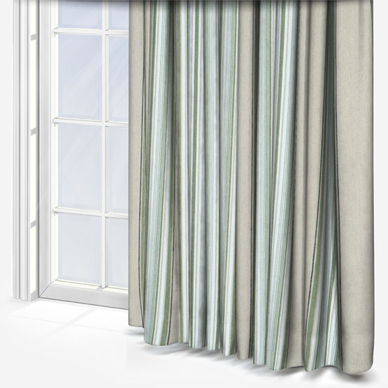 Casamance Aveiro Beige Olive Curtain