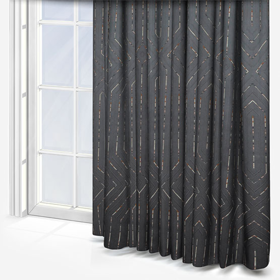 Casamance Pyramide Anthracite Curtain