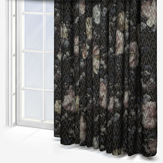 Camile Blush & Charcoal Curtain
