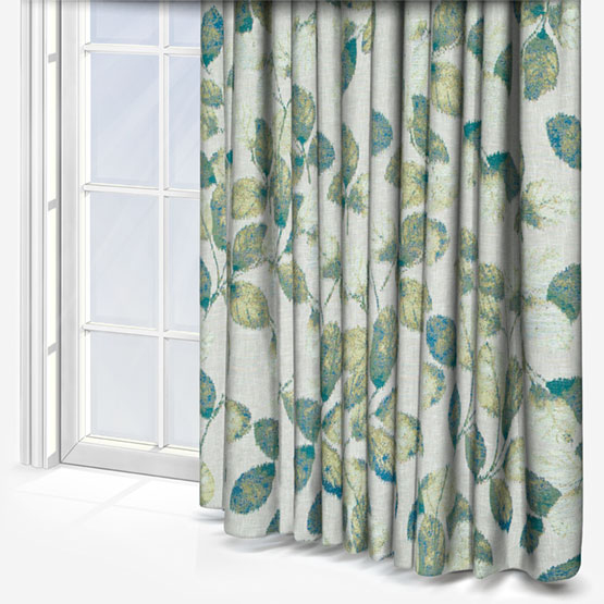 Clarke & Clarke Northia Olive and Peacock curtain