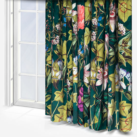 Clarke & Clarke Passiflora Emerald curtain