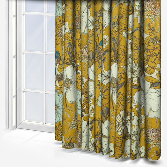 Edinburgh Weavers Clio Mustard curtain