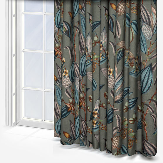 Edinburgh Weavers Seedpod Ice Blue Curtain