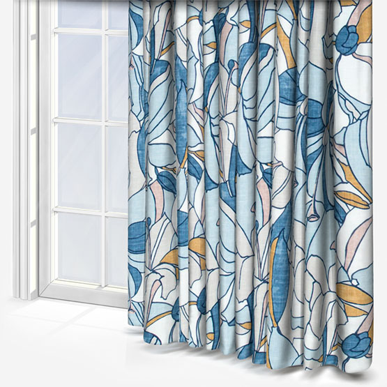 Edinburgh Weavers Yuri Blue curtain