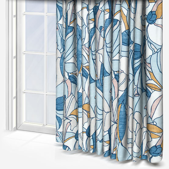 Edinburgh Weavers Yuri Blue Curtain