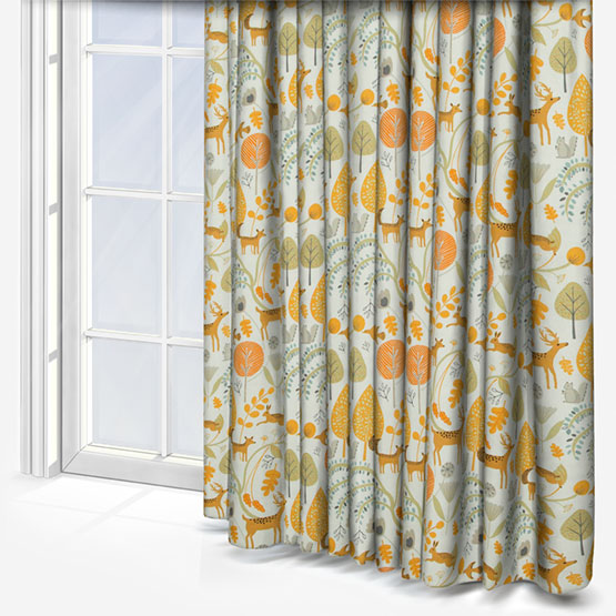 Scandi Woodland Ochre Curtain