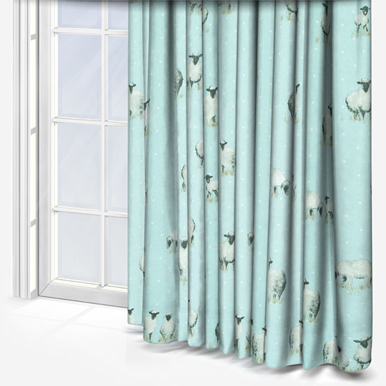 Fryetts Sheepy Blue curtain