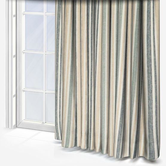 Tiverton Stripe Indigo Curtain