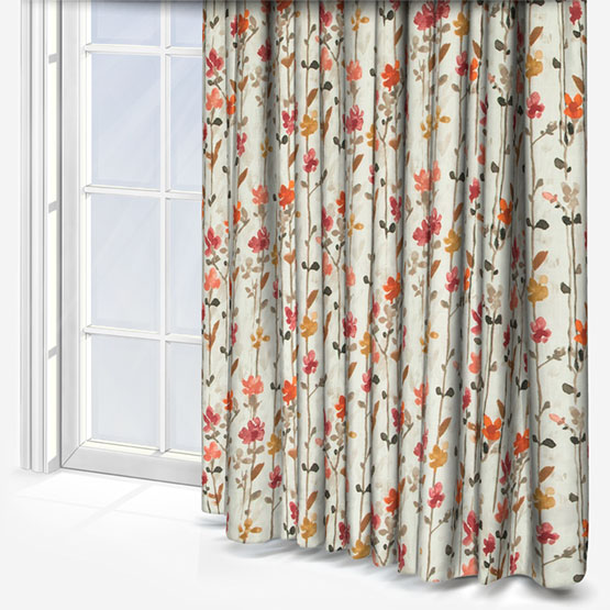 Woodland Floral Raspberry Curtain