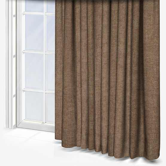 Gordon John Malaga Herringbone Chocolate curtain