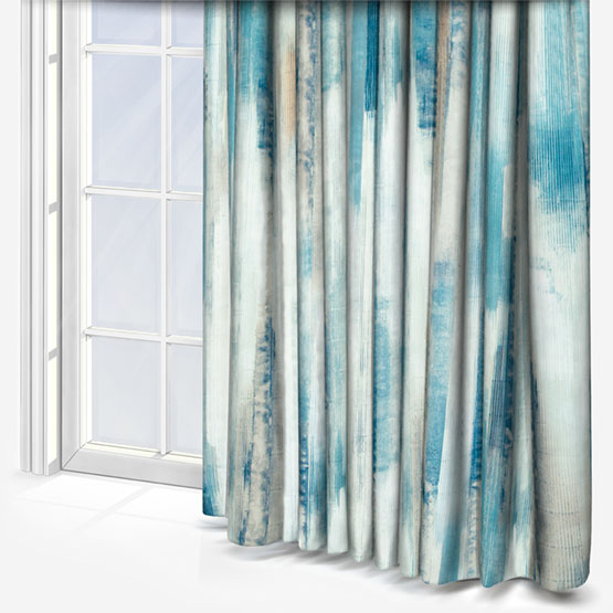 Harlequin Estrato Denim Sky and Nude curtain