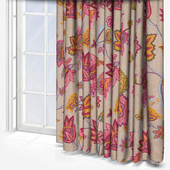 iLiv Chanderi Cerise curtain