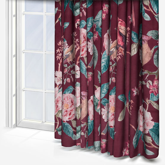 Enchanted Garden Damson Curtain