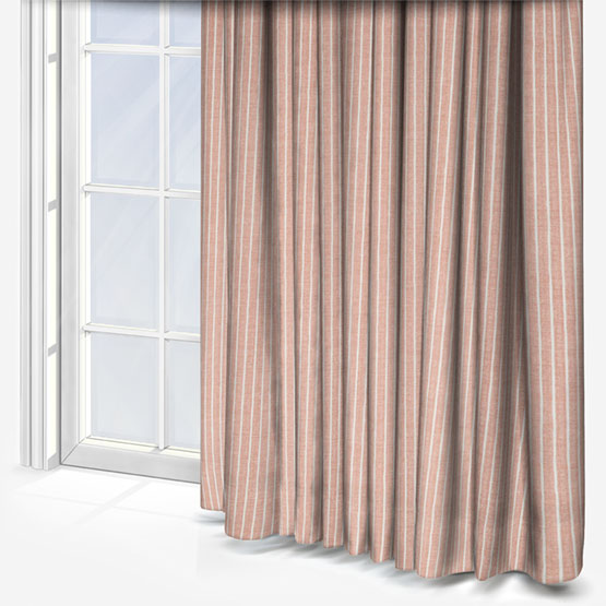 Pencil Stripe Coral Curtain