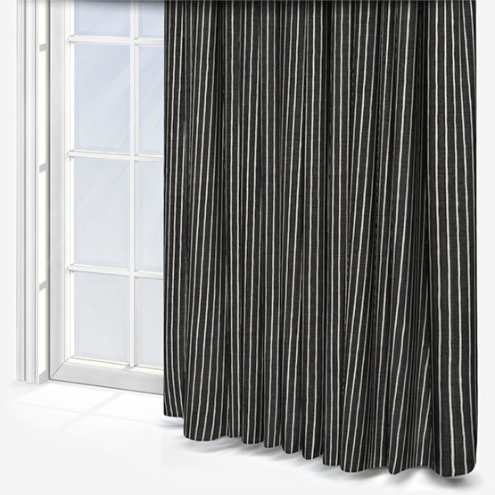 Pencil Stripe Ebony Curtain
