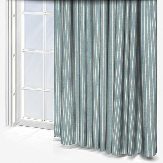 Pencil Stripe Ocean Curtain