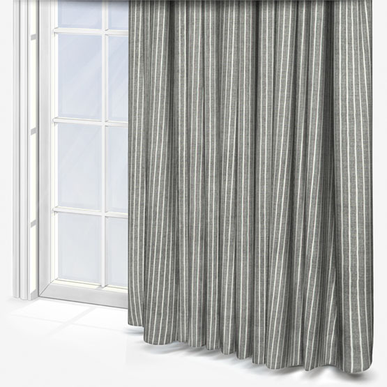 Pencil Stripe Pewter Curtain