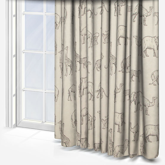 Prairie Animals Anthracite Curtain