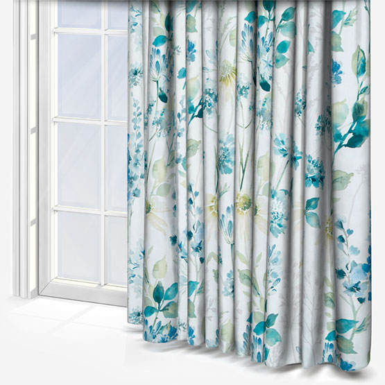 Wild Garden Cotton Cornflower Curtain