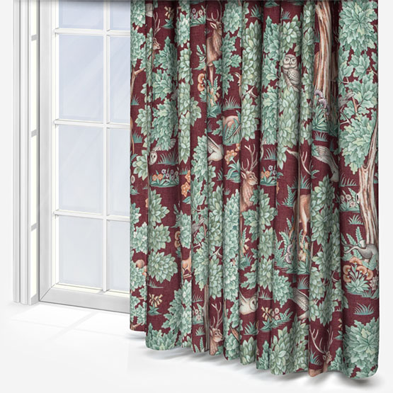 Woodland Retreat Velvet Bordeaux Curtain