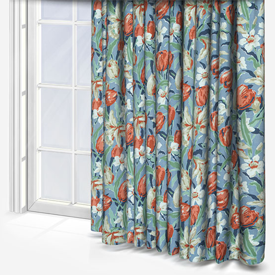 Laura Ashley Tulip Dusky Seaspray Blue Curtain