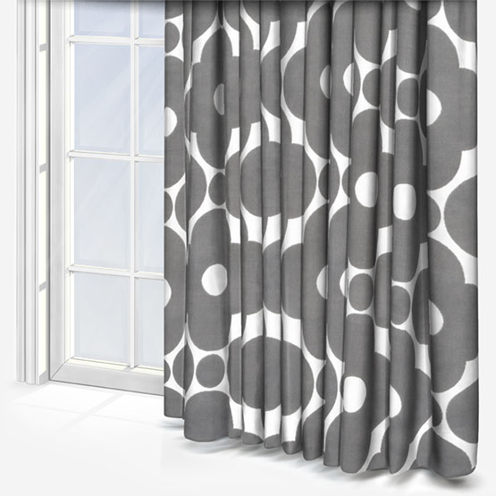 Orla Kiely Velvet Spot Flower Dark Warm Grey Curtain