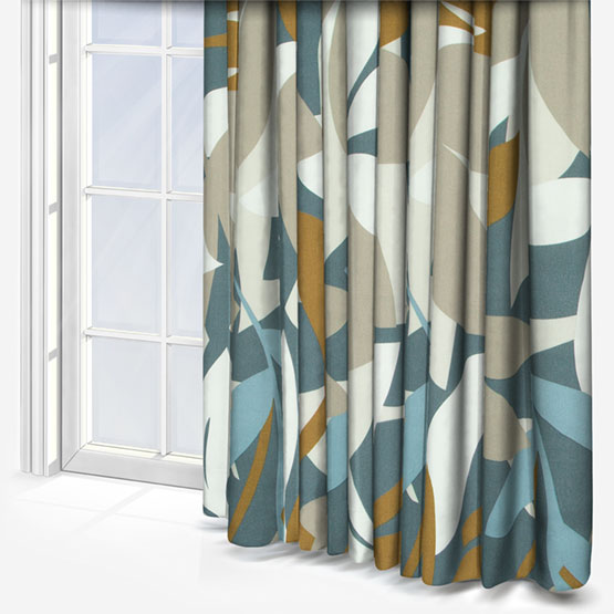 Scion Baja Cinnamon and Slate Charcoal curtain