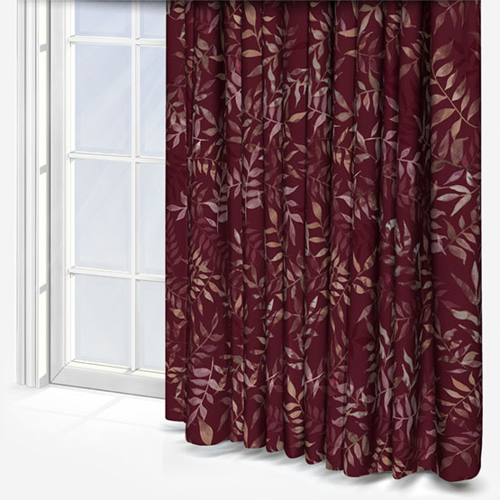 Sonova Studio Kaleidoscope Leaves Berry Red Curtain