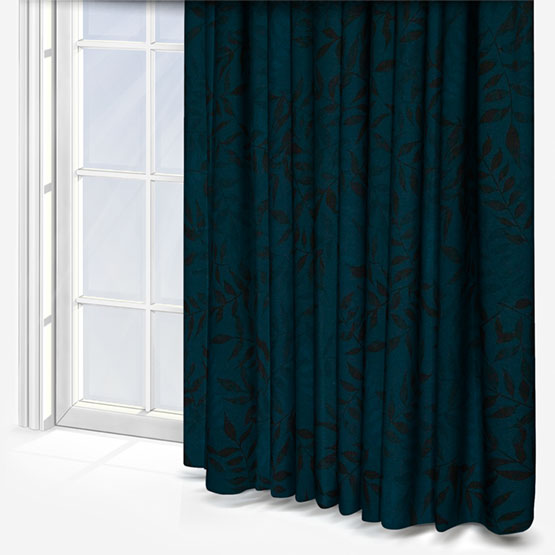 Sonova Studio Kaleidoscope Leaves Midnight Blue Curtain