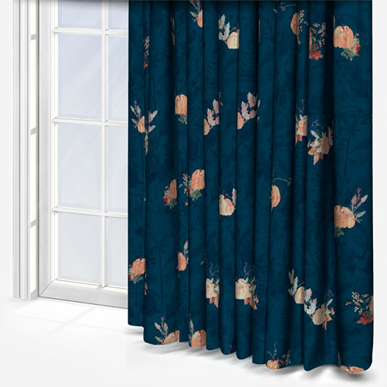 Sonova Studio Pumpkin Spice Midight Blue Curtain