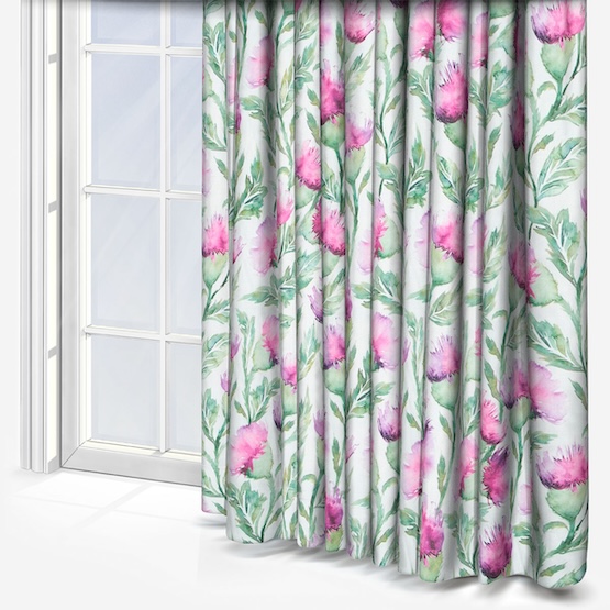 Voyage Ettrick Fuchsia Cream curtain