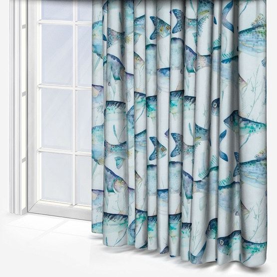 Voyage Ives Waters Cobalt curtain