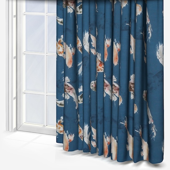 Voyage Koi Carp Cobalt curtain