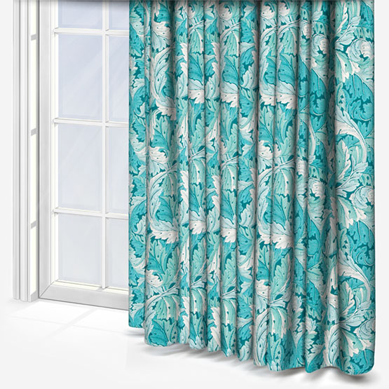 William Morris Acanthus Teal Curtain