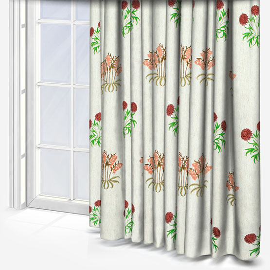 William Morris At Home Lily Flower Embroidery Madder Curtain
