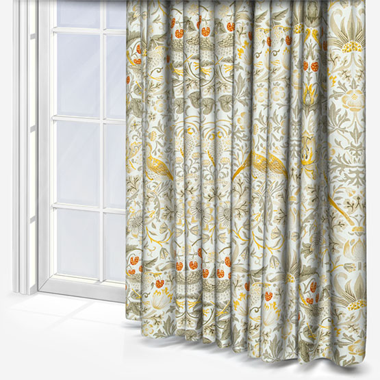 William Morris At Home Strawberry Thief Ochre Curtain