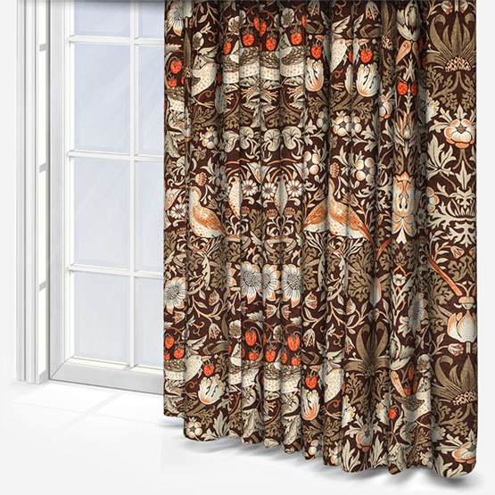 William Morris At Home Strawberry Thief Velvet Acorn Curtain