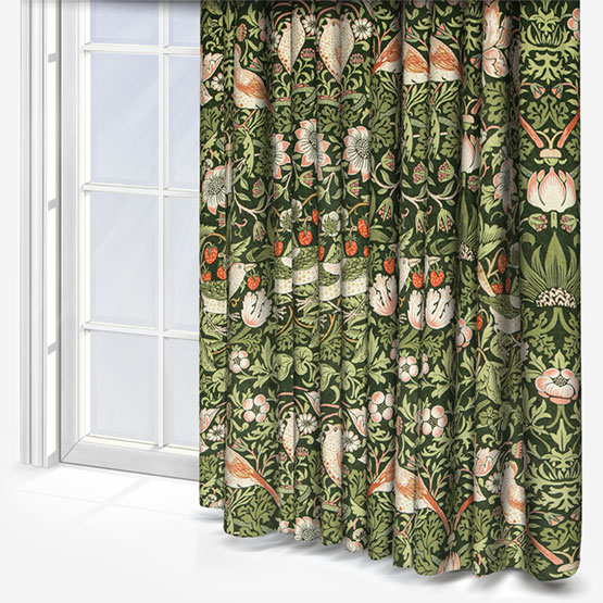 William Morris At Home Strawberry Thief Velvet Nettle Curtain