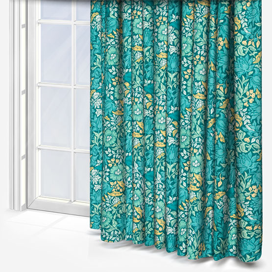 William Morris Mallow Teal Curtain