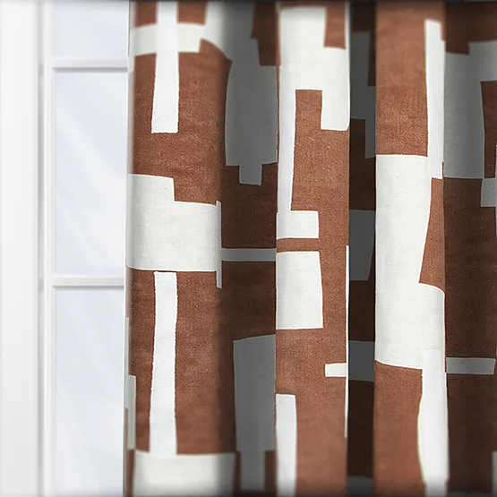 Camengo Brisbane Terracotta curtain