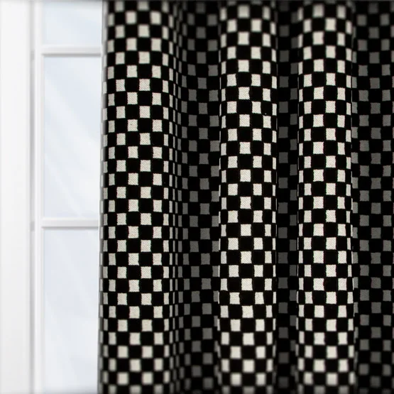 Camengo Scacchiera Carbone curtain