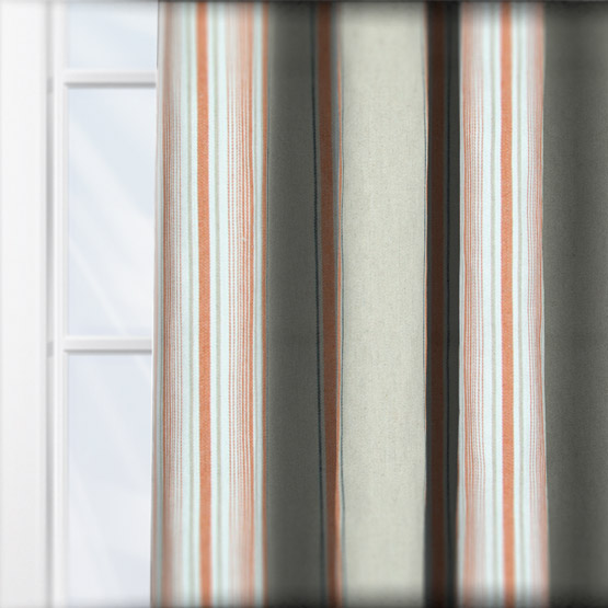 Casamance Aveiro Beige Orange Brulee curtain