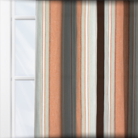 Casamance Aveiro OrangeBrulee curtain