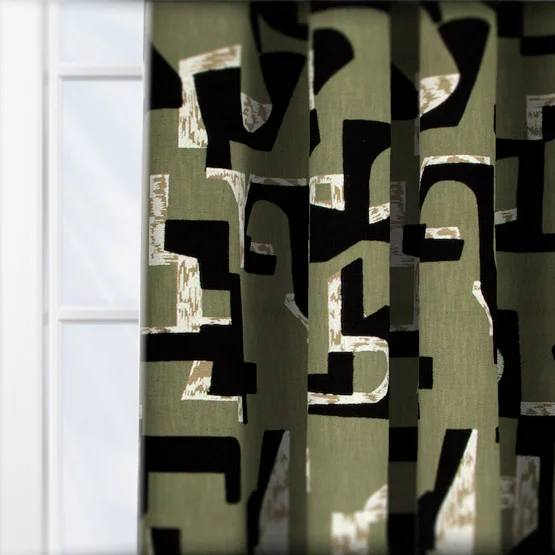 Casamance Colorado Vert curtain
