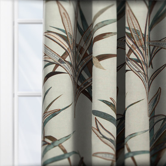 Casamance Creation Beige Bleu Riviere curtain