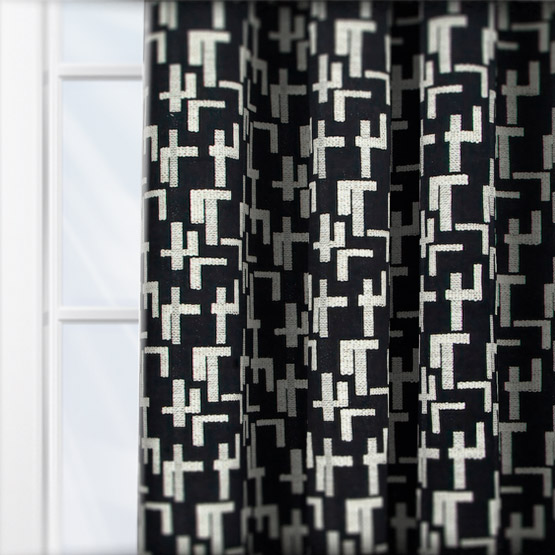 Casamance Dalles Noir curtain